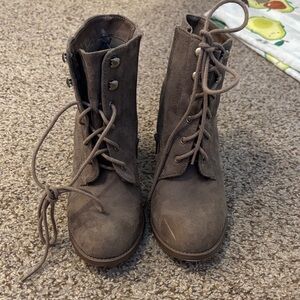Soda Brown Ankle Boots-small scruff on one of the boots
